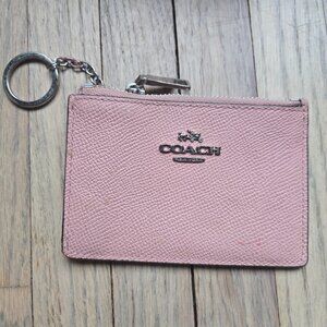 Coach Pink Crossgrain Leather Mini Skinny ID Case Wallet